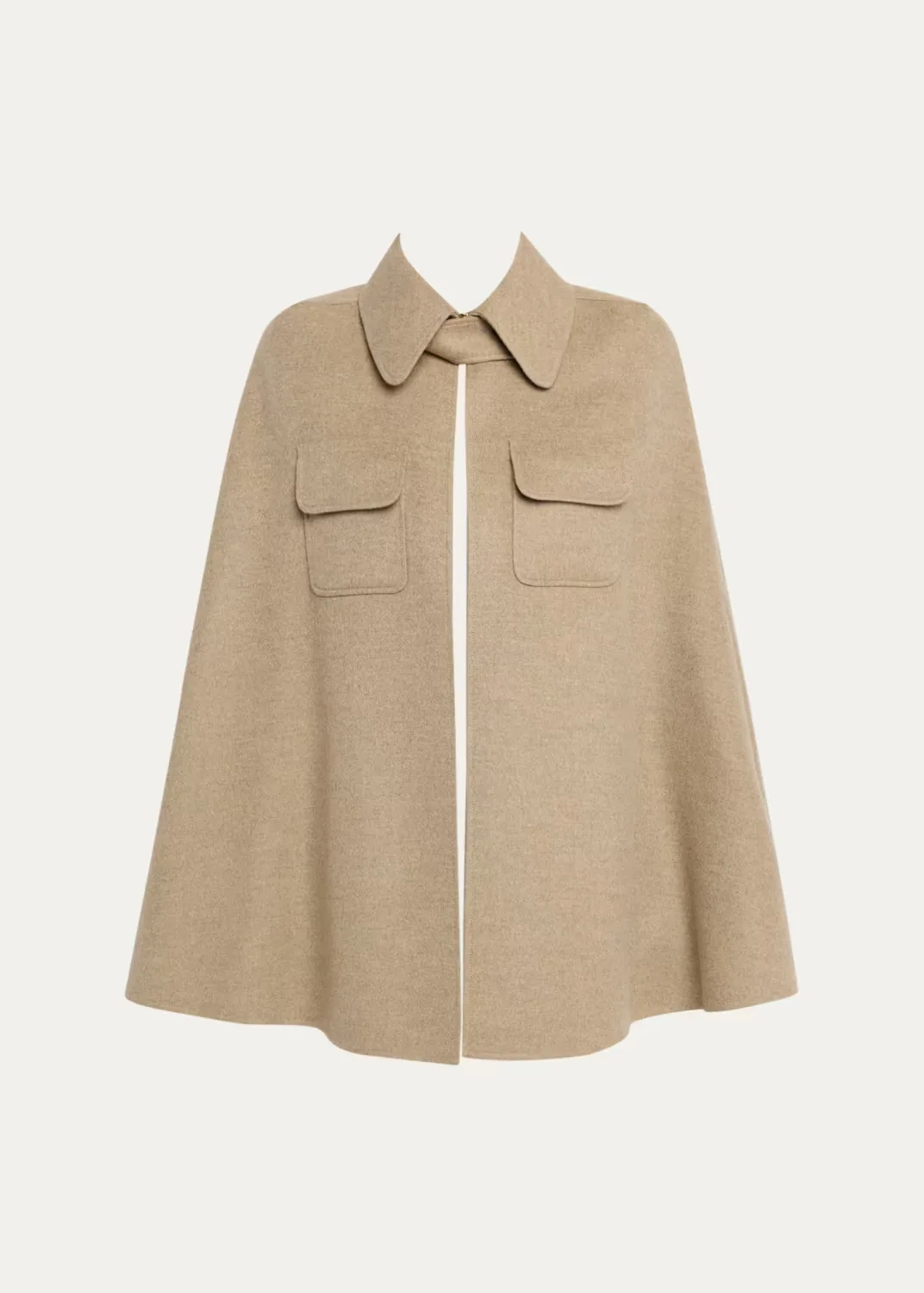 Gilda Double-Layer Cashmere Cape with Leather Trim by Loro Piana