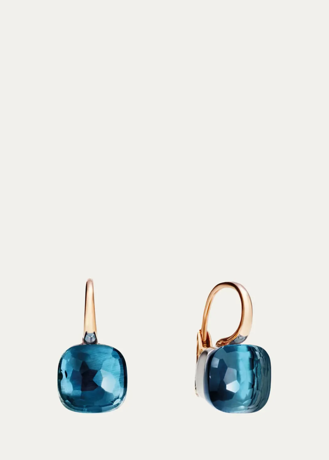 Nudo Two-Tone 18K Gold & London Blue Topaz Drop Earrings by Pomellato