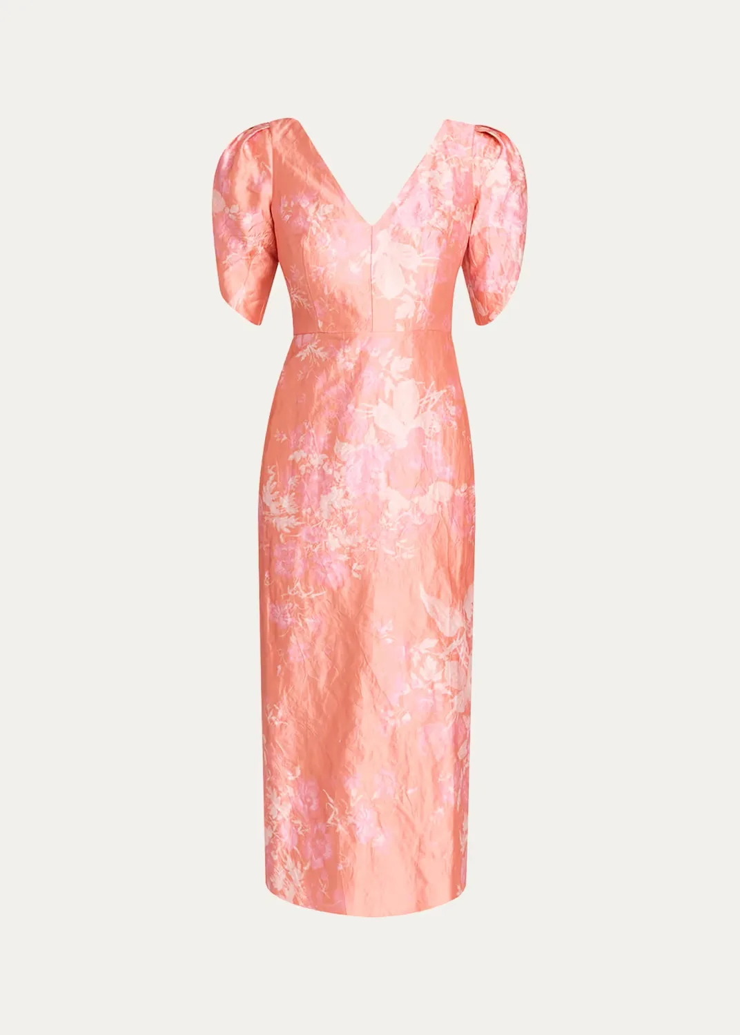 Floral-Print Textured Satin Midi Dress by Erdem