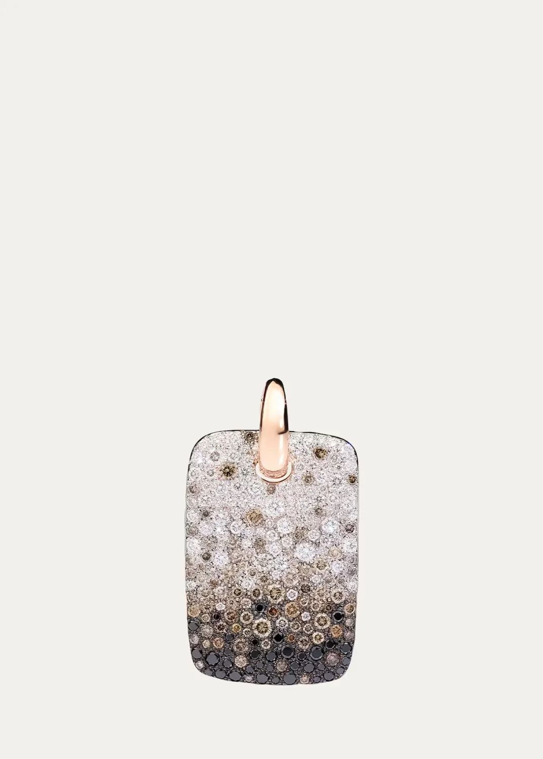 Sabbia 18K Rose Gold Multi Diamond Dogtag Charm by Pomellato