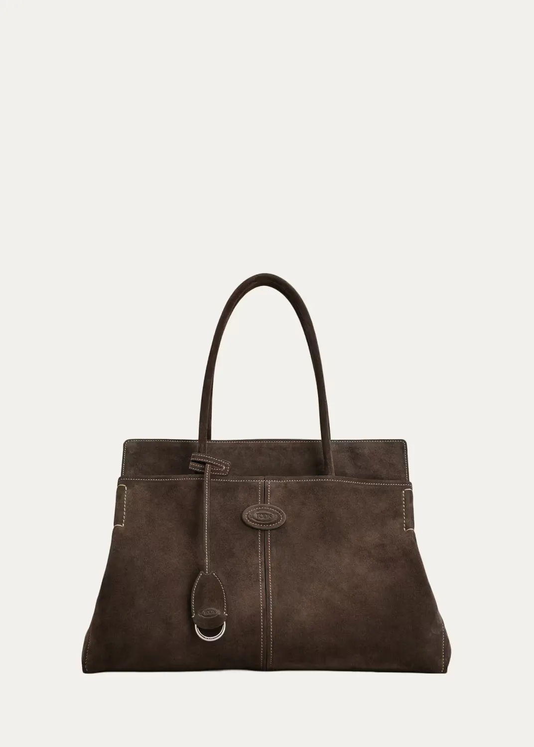 Medium Suede Shopper Tote Bag by Tod's