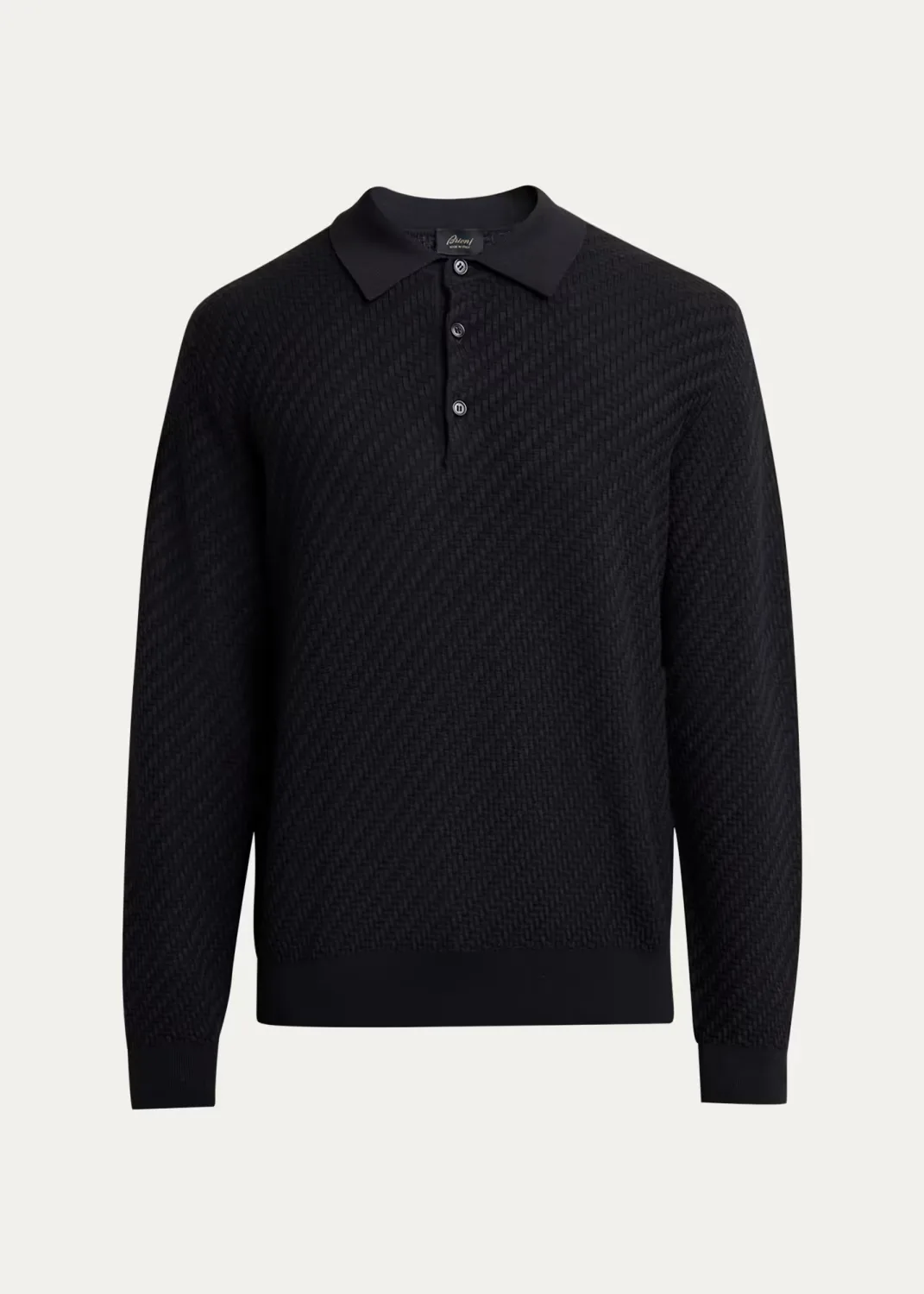 Basketweave Polo Sweater