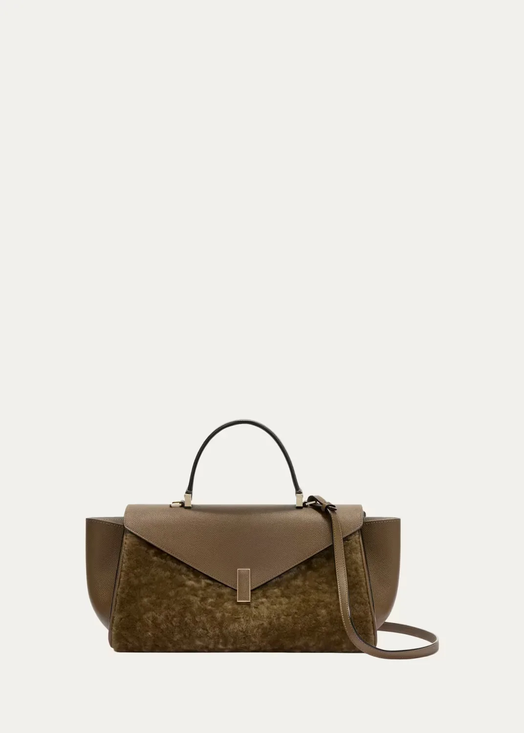 Iside Editor Shearling & Leather Top-Handle Bag by Valextra