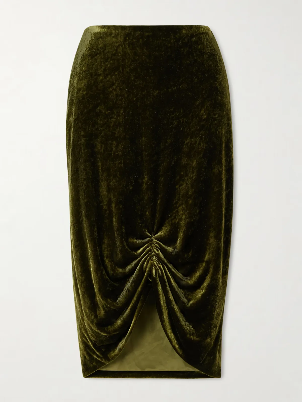 - Ruched Velvet Skirt -