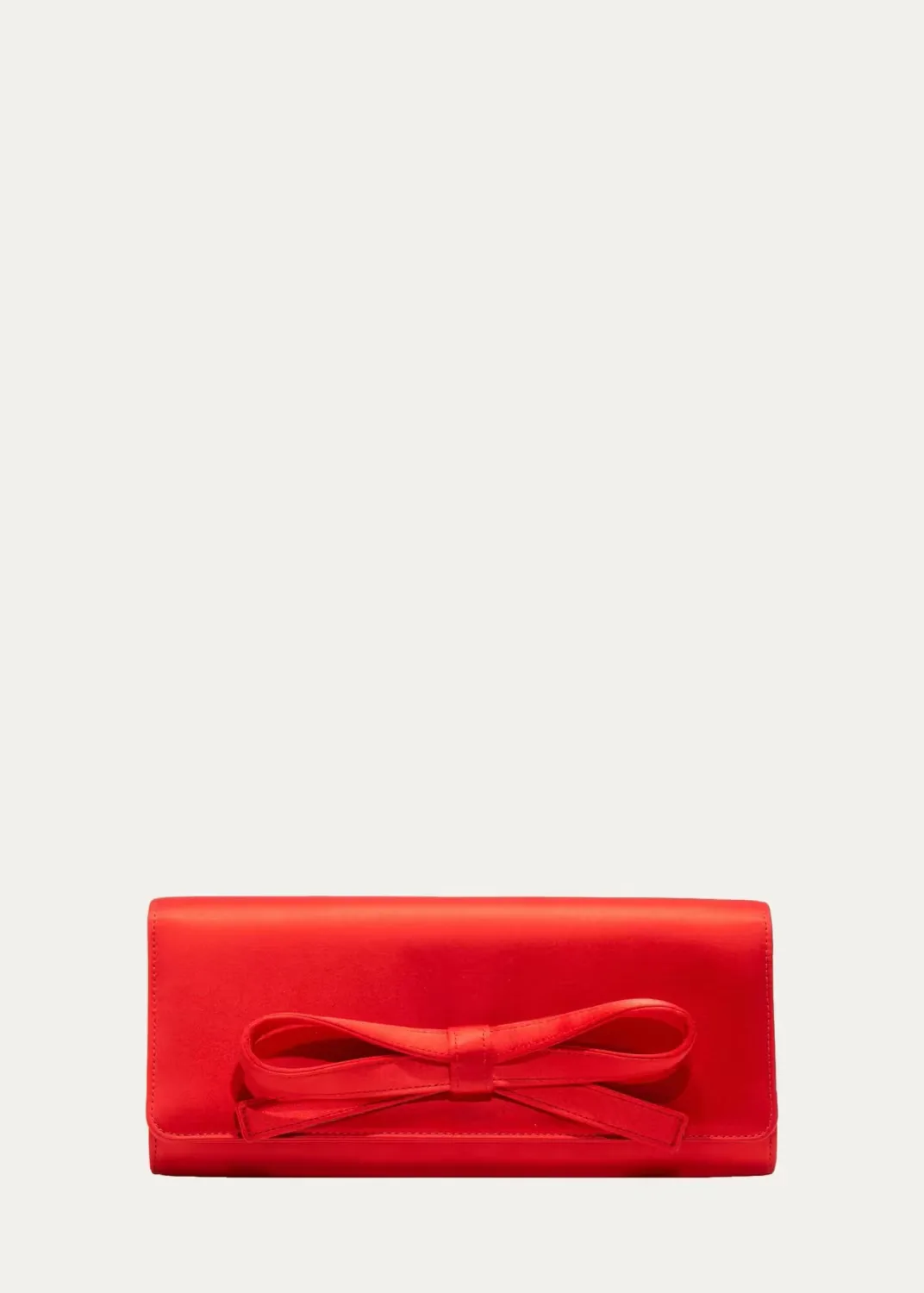 Margaret Bow-Front Satin Clutch Bag by Carolina Herrera