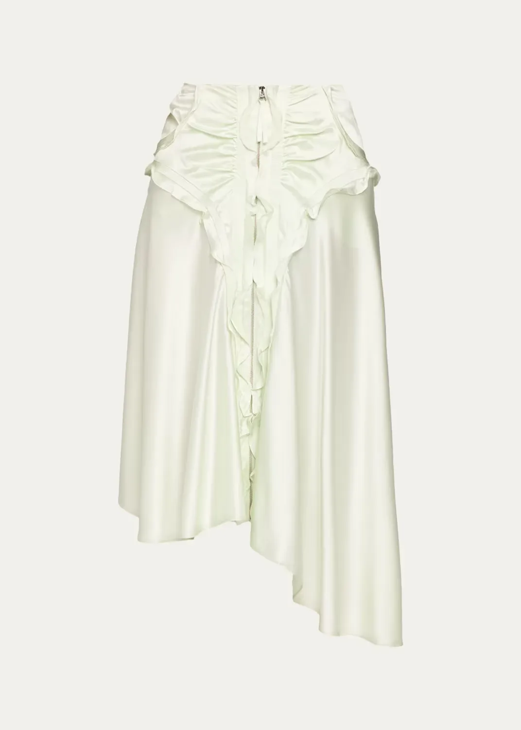 Gwen Silk Satin Ruffled Asymmetric Skirt by Christopher Esber