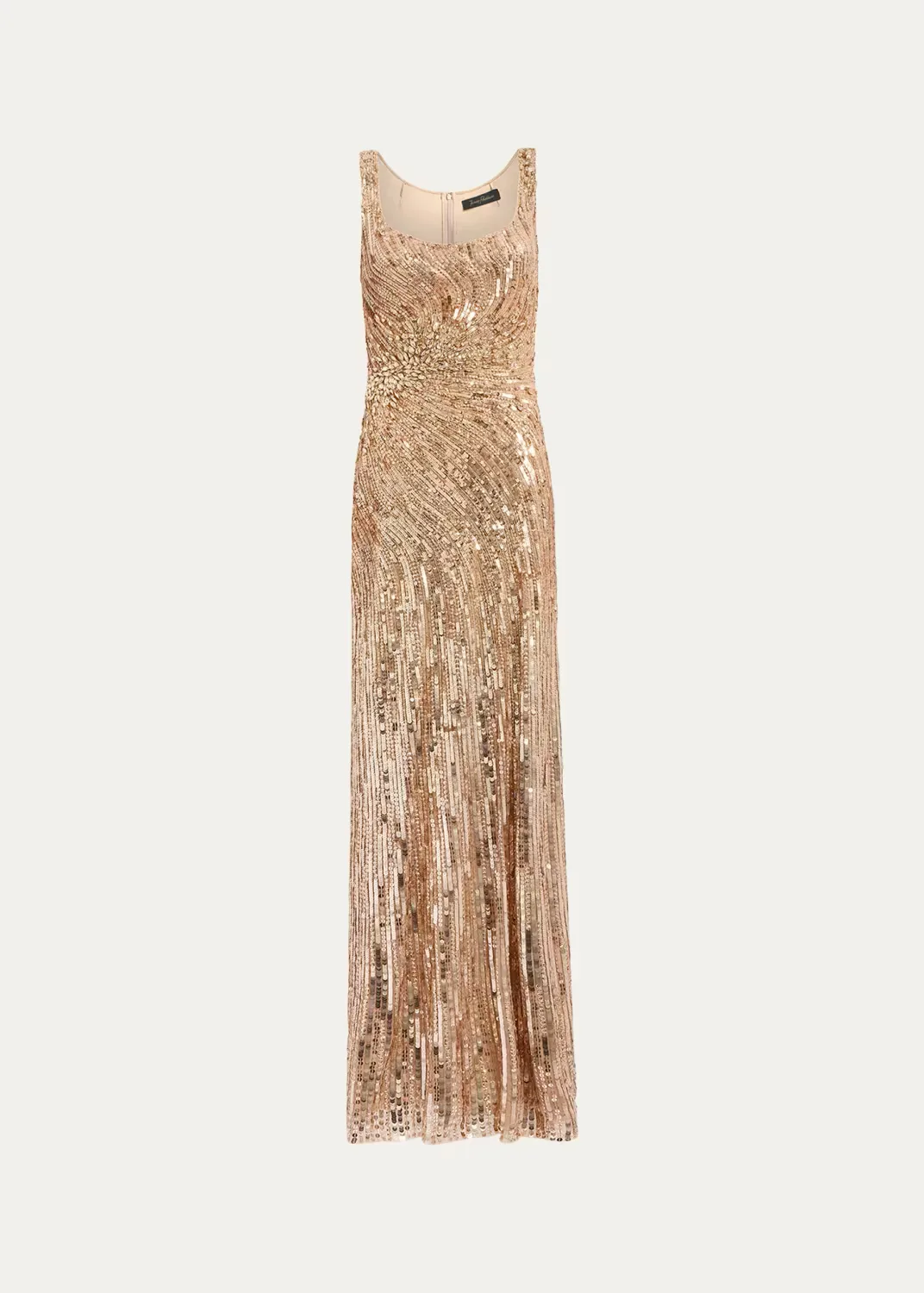 Solaris Sequined Sleeveless Column Gown by Jenny Packham