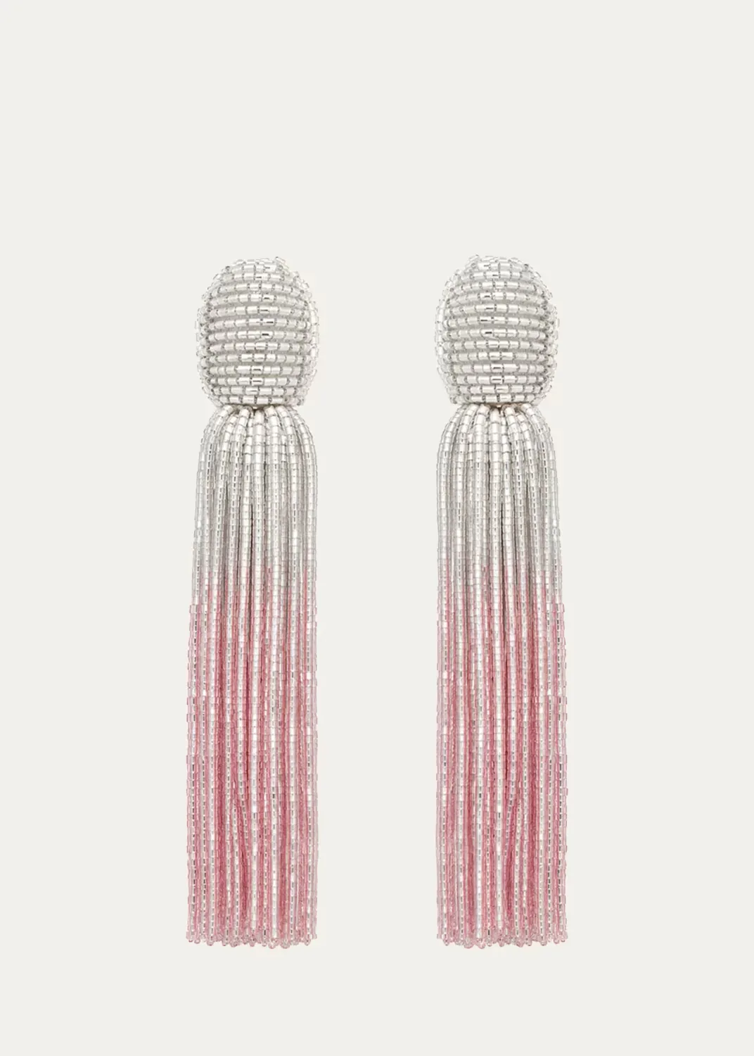 Ombre Beaded Tasel Earrings by Oscar de la Renta