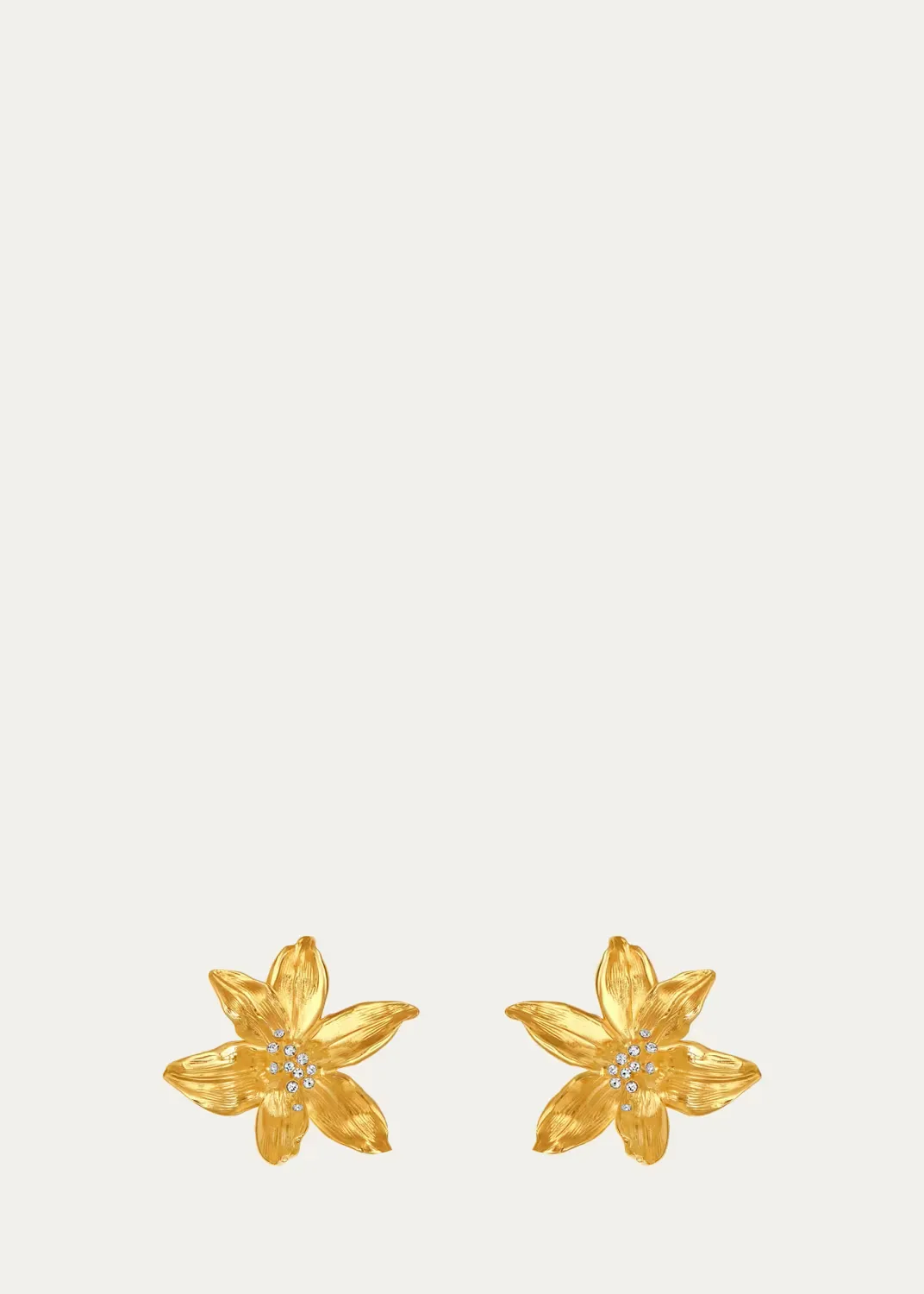 Lily Flower Stud Earrings by Oscar de la Renta
