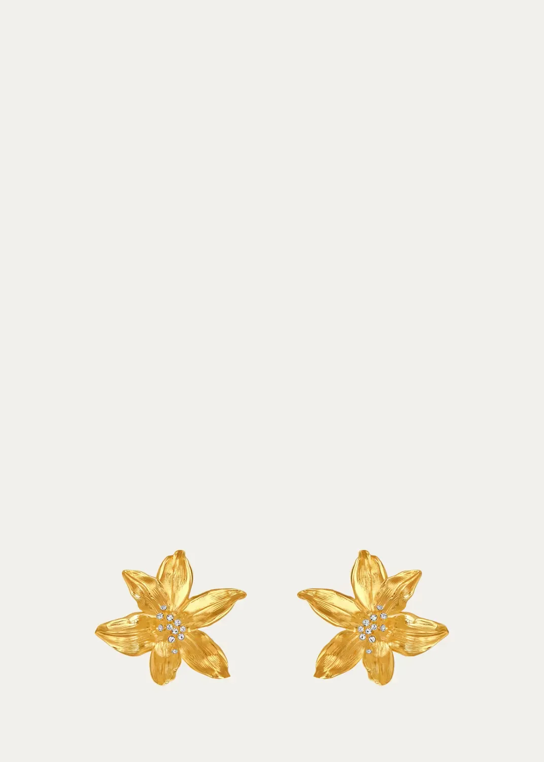 Small Lily Flower Stud Earrings by Oscar de la Renta