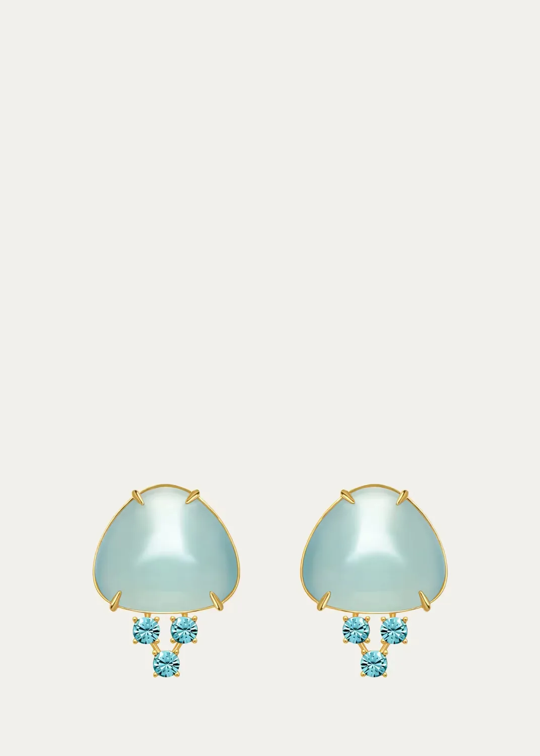 Cabochon Stud Crystal Earrings by Oscar de la Renta