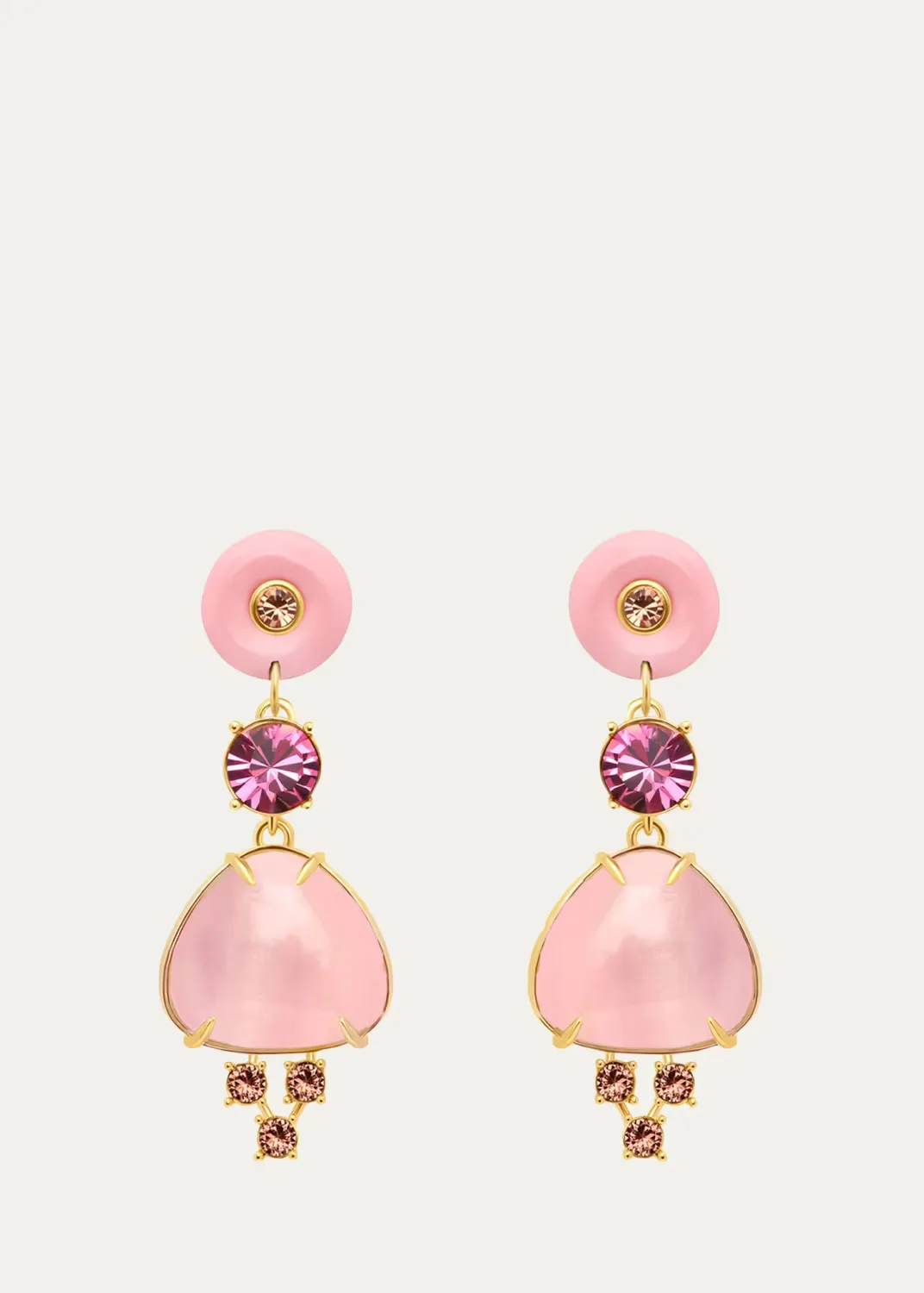 Cabochon Drop Crystal Earrings by Oscar de la Renta