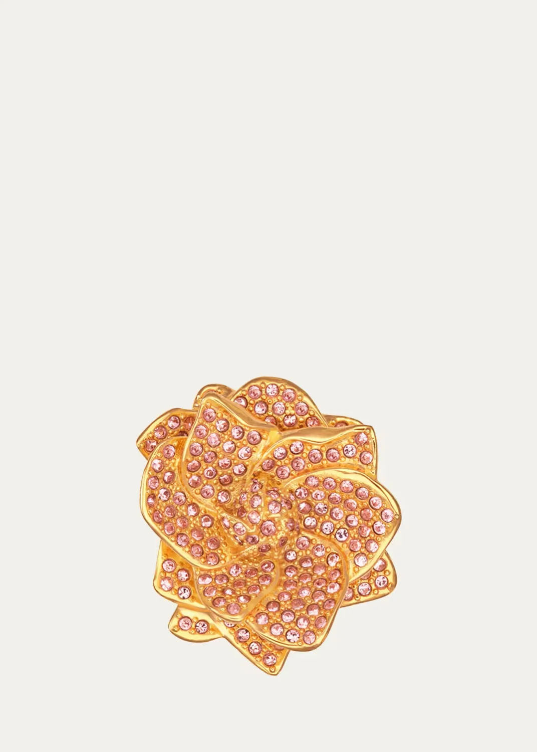 Crystal Pave Gardenia Ring by Oscar de la Renta