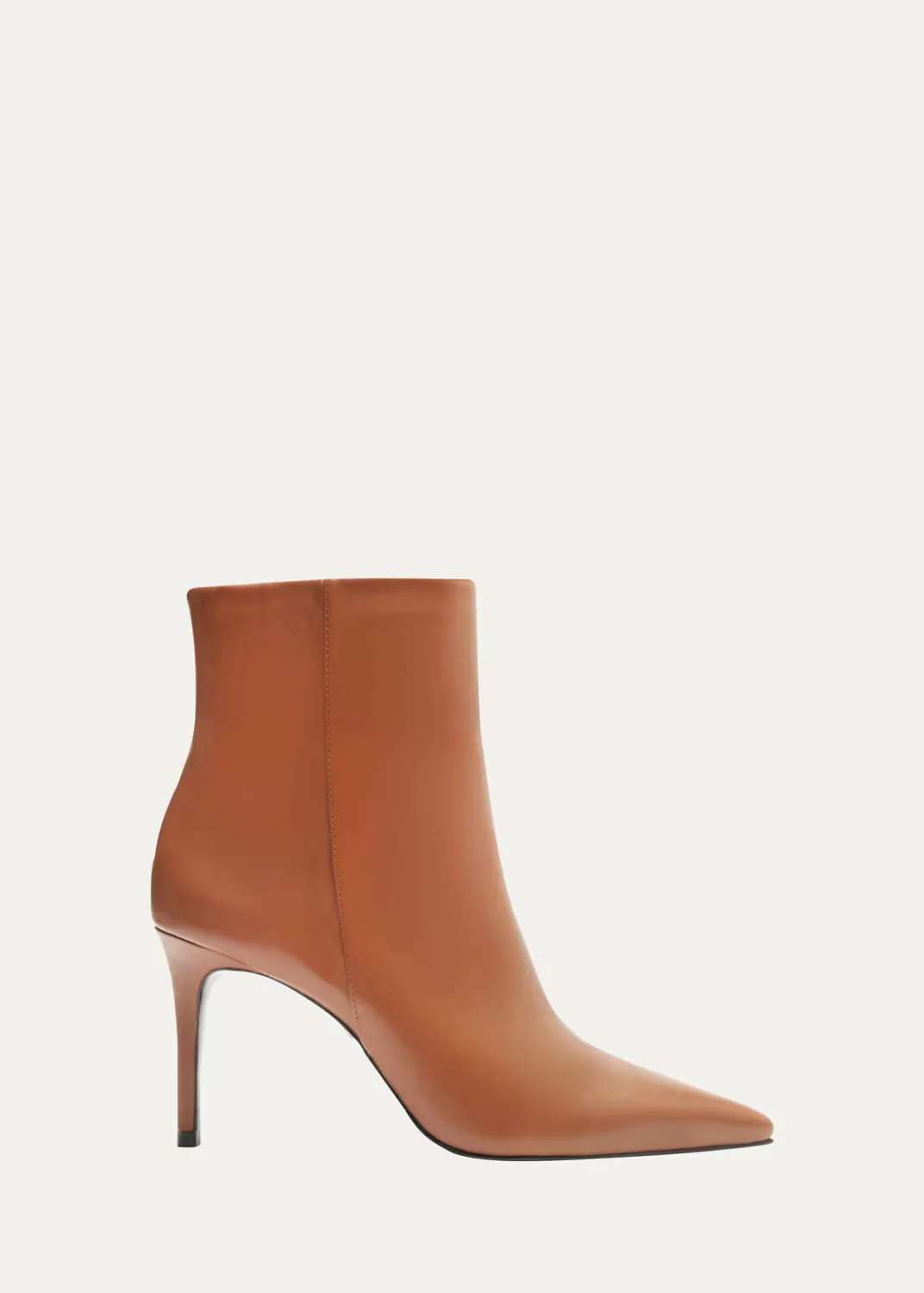 Mikki Leather Stiletto Zip Booties by SCHUTZ