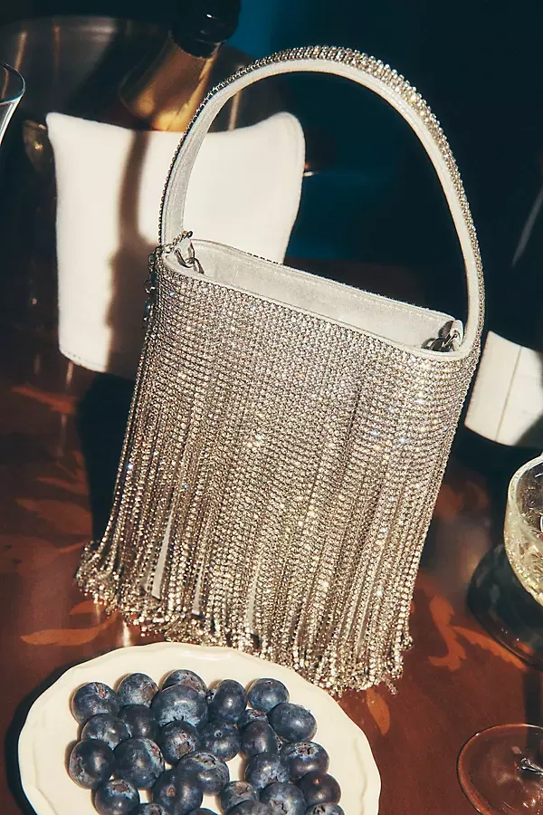 Billie Crystal Fringe Hand Bag by Olga Berg