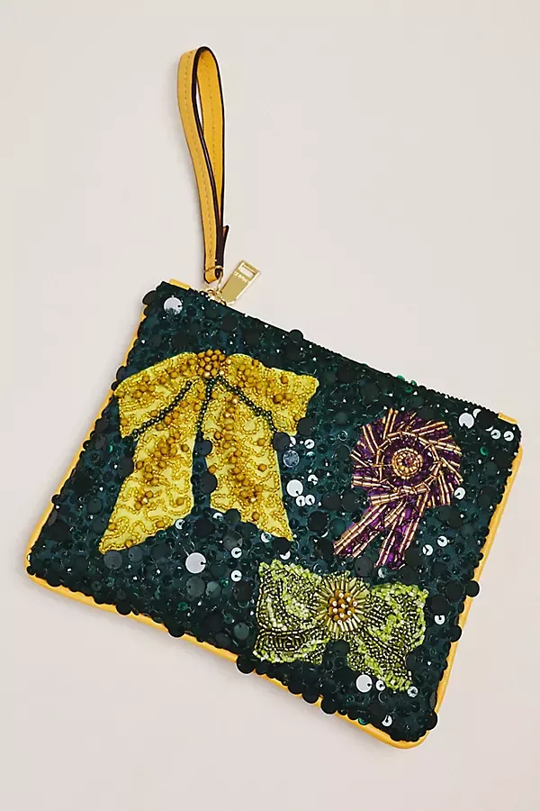 Rosette Beaded Clutch by ALMAIS