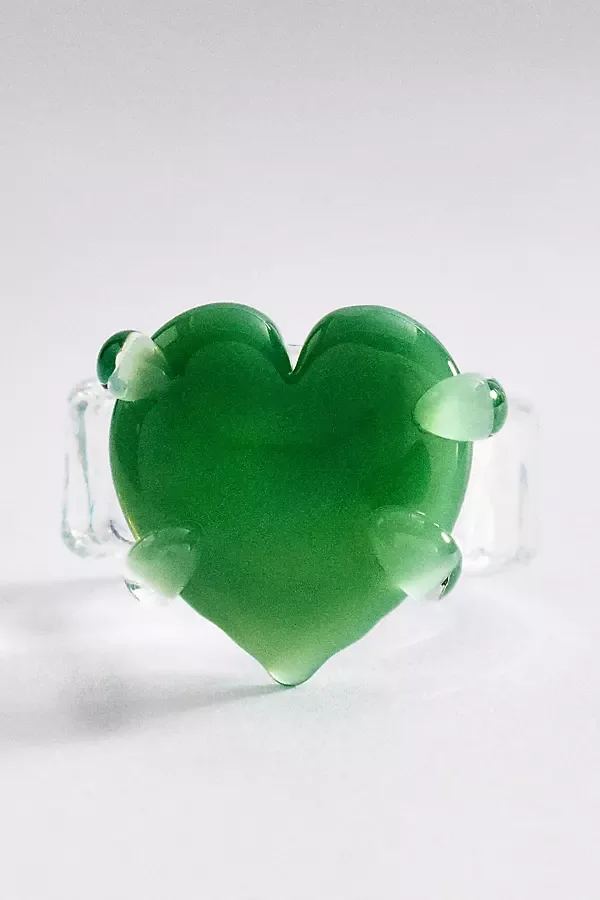 Levens Glass Love Heart Ring by Levens Jewels