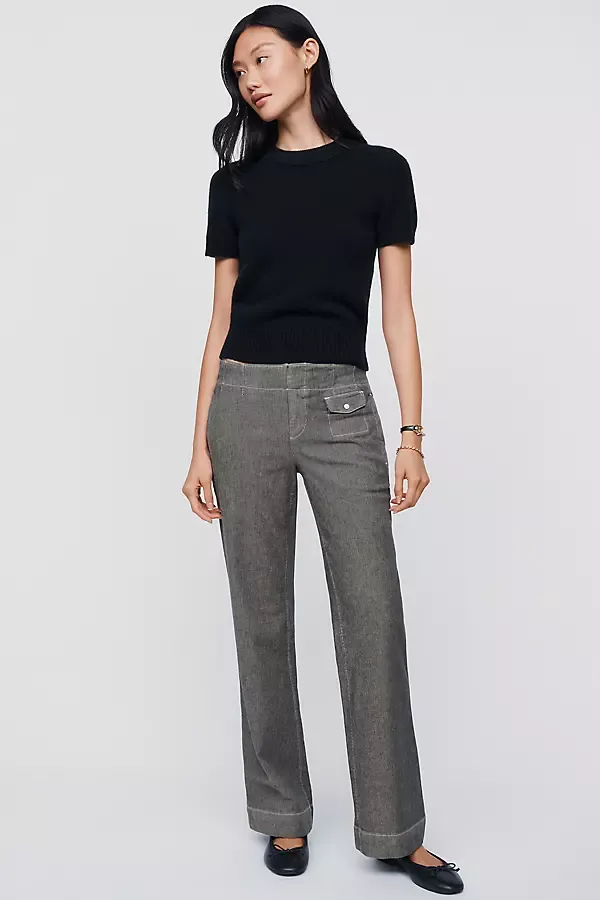 Low-Rise Straight-Leg Utility Pants by Anthropologie