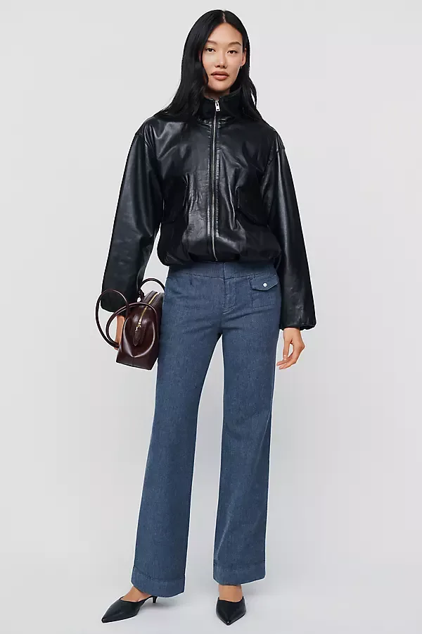 Low-Rise Straight-Leg Utility Pants