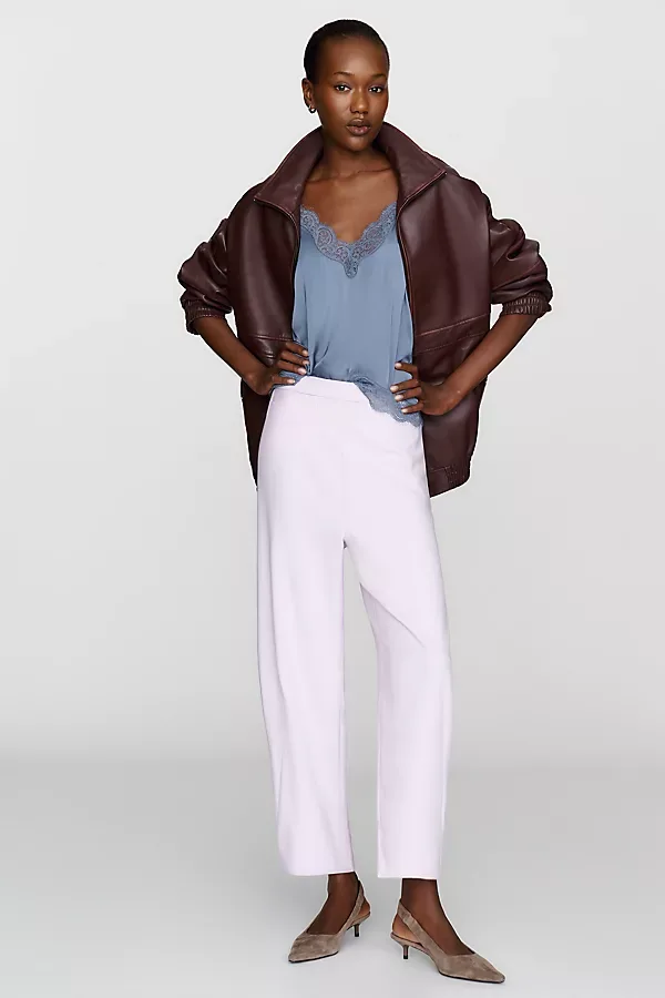 Crop Curved Trousers Pants