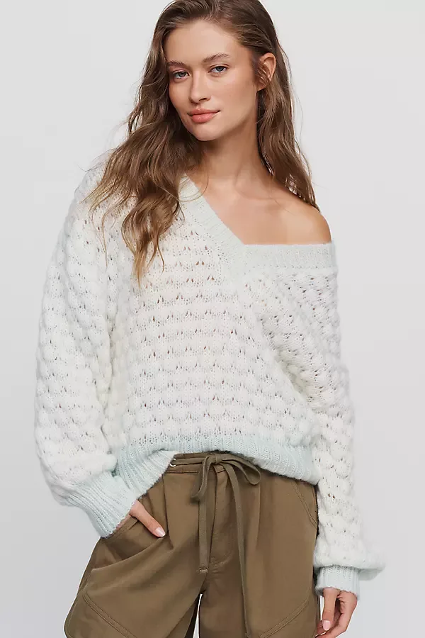 Textured V-Neck Sweater
