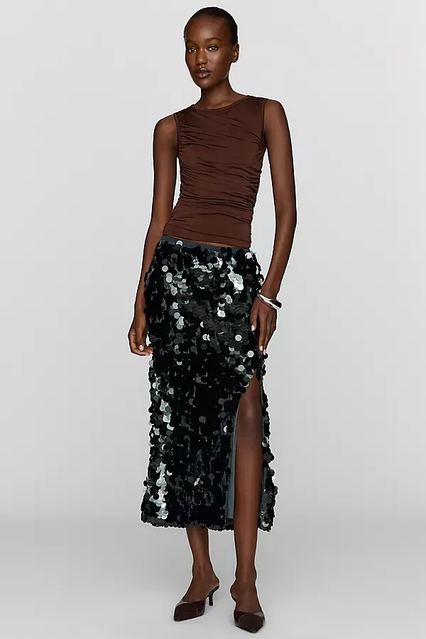 Sequin Midi Skirt