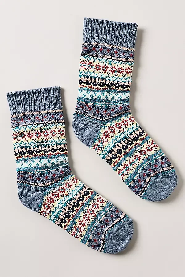 Cotton Fair Isle Socks
