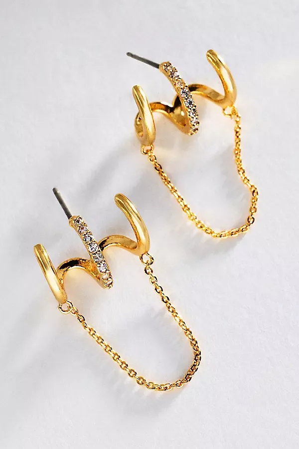Triple Piercing Chain Hoop Earrings by Anthropologie