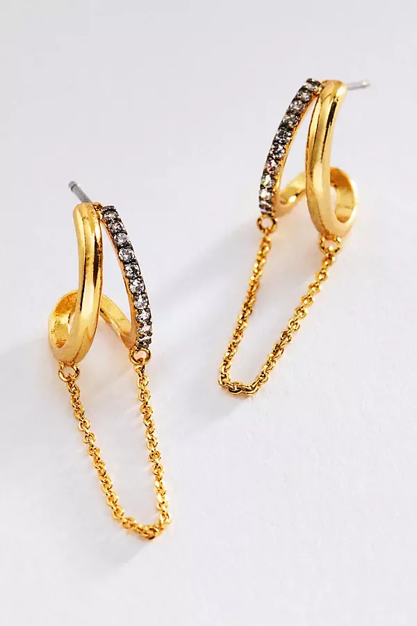 Two Tone Drip Hoop Earrings by Anthropologie