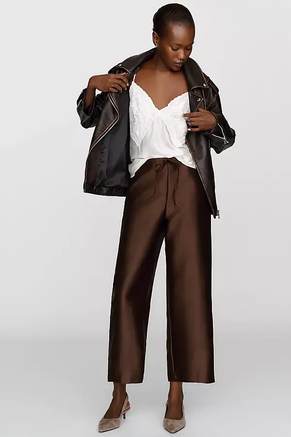 Olina Cropped Straight Leg Pants by Reformation