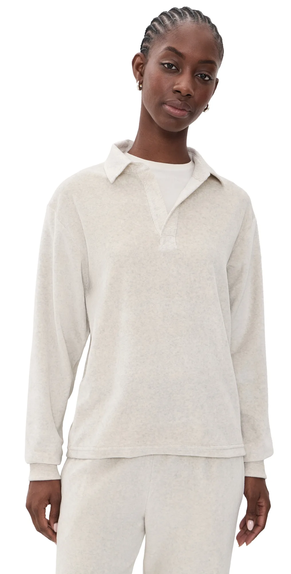 Alex Velour Polo Top by ASHER