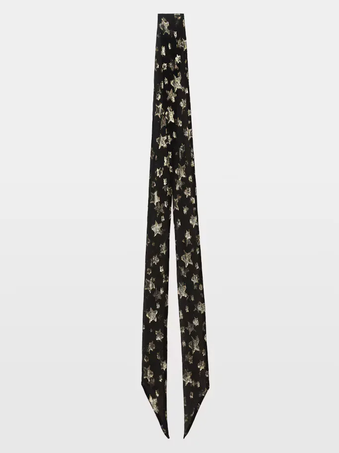 Silky Jacquard Gold Stars Scarf by Zadig & Voltaire