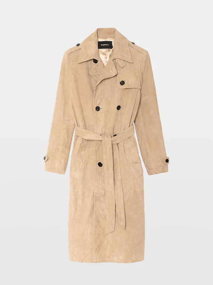 Parisienne Crinkled Suede Trench by Zadig & Voltaire