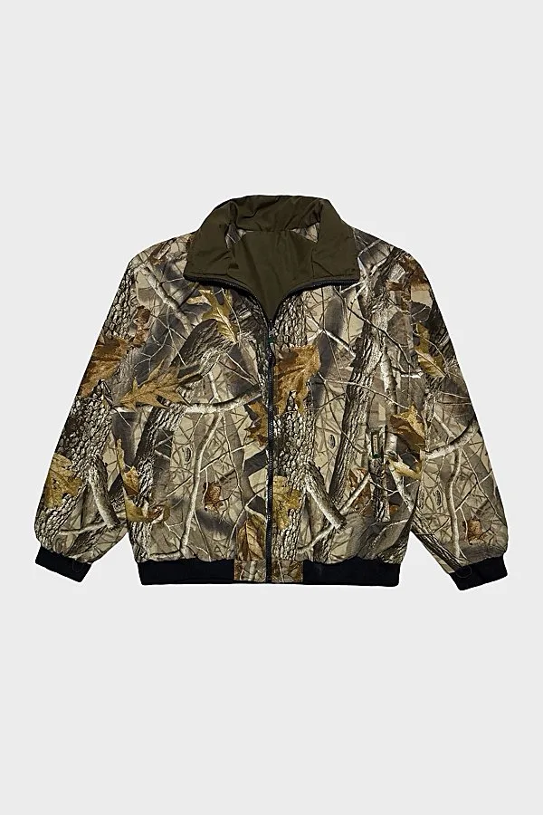 Vintage 1990s Reversible Realtree Camo Zip Off Sleeve Jacket by Urban Outfitters