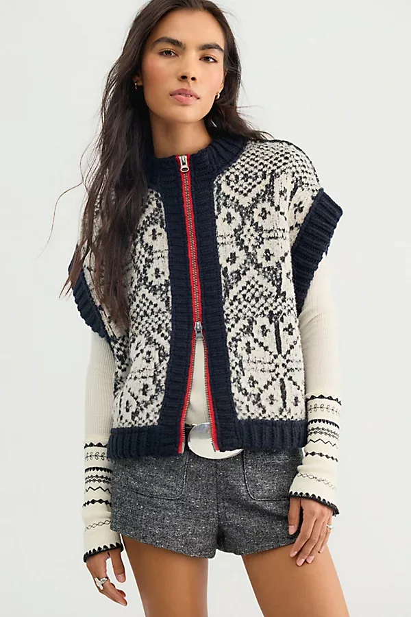 We the Free Nordic Craft Wool-Blend Vest by Free People