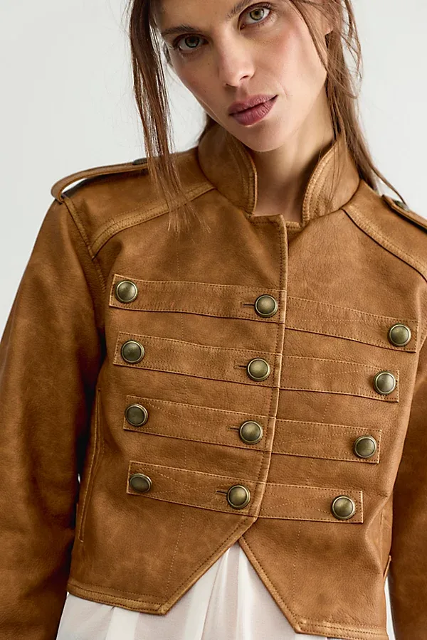 We the Free Ryland Vegan Leather Band Jacket by Free People