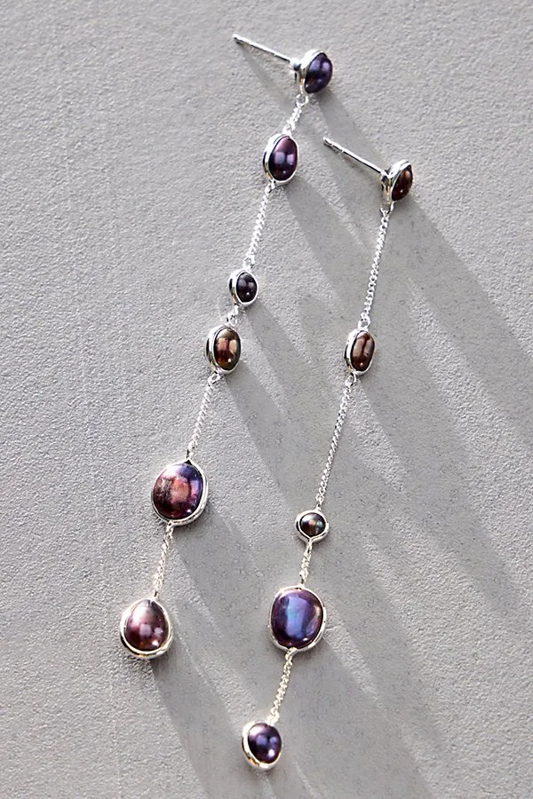 Awe Molten Pearl Linear Earrings by Awe Inspired