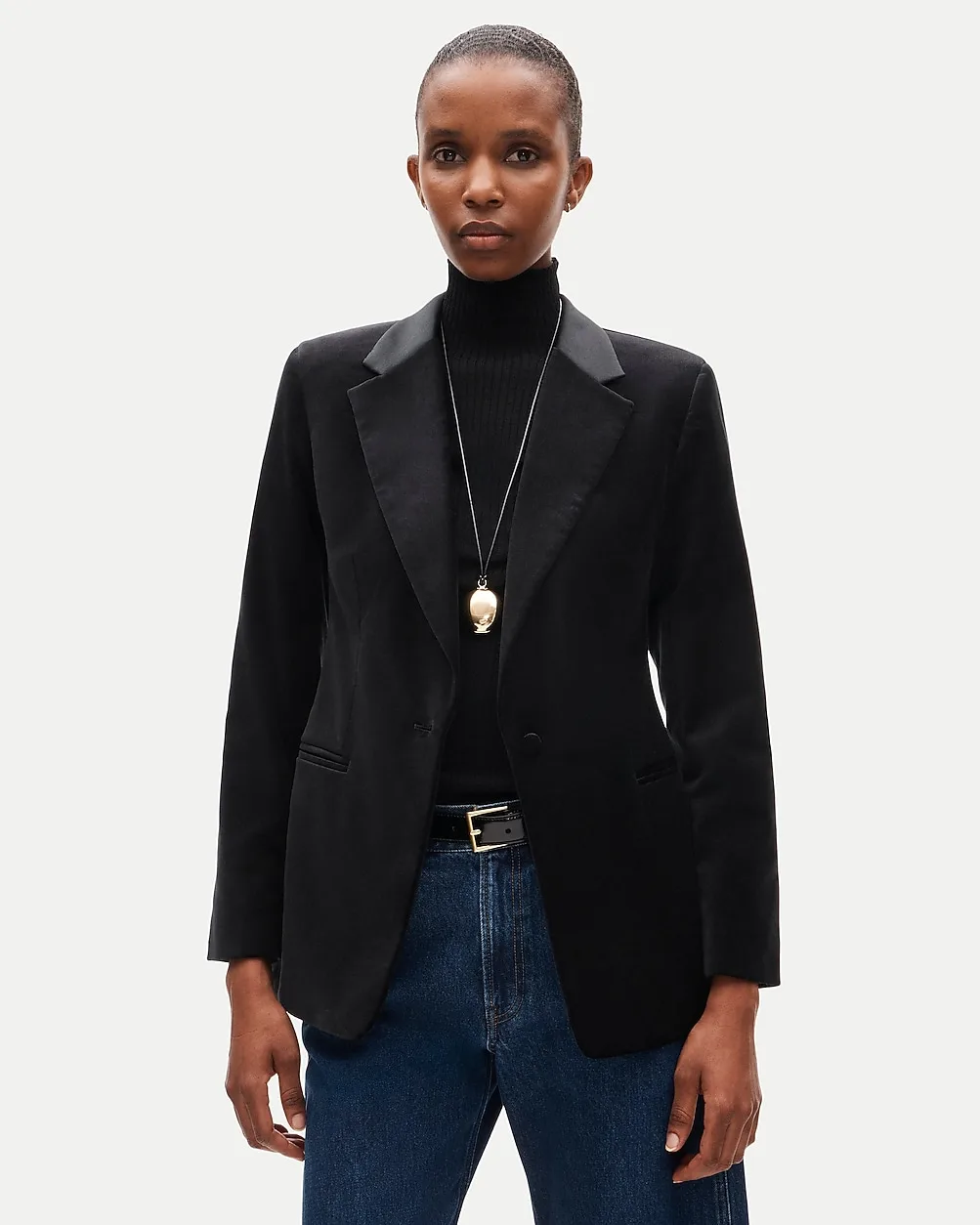 Thea Blazer in Stretch Velvet by J.Crew