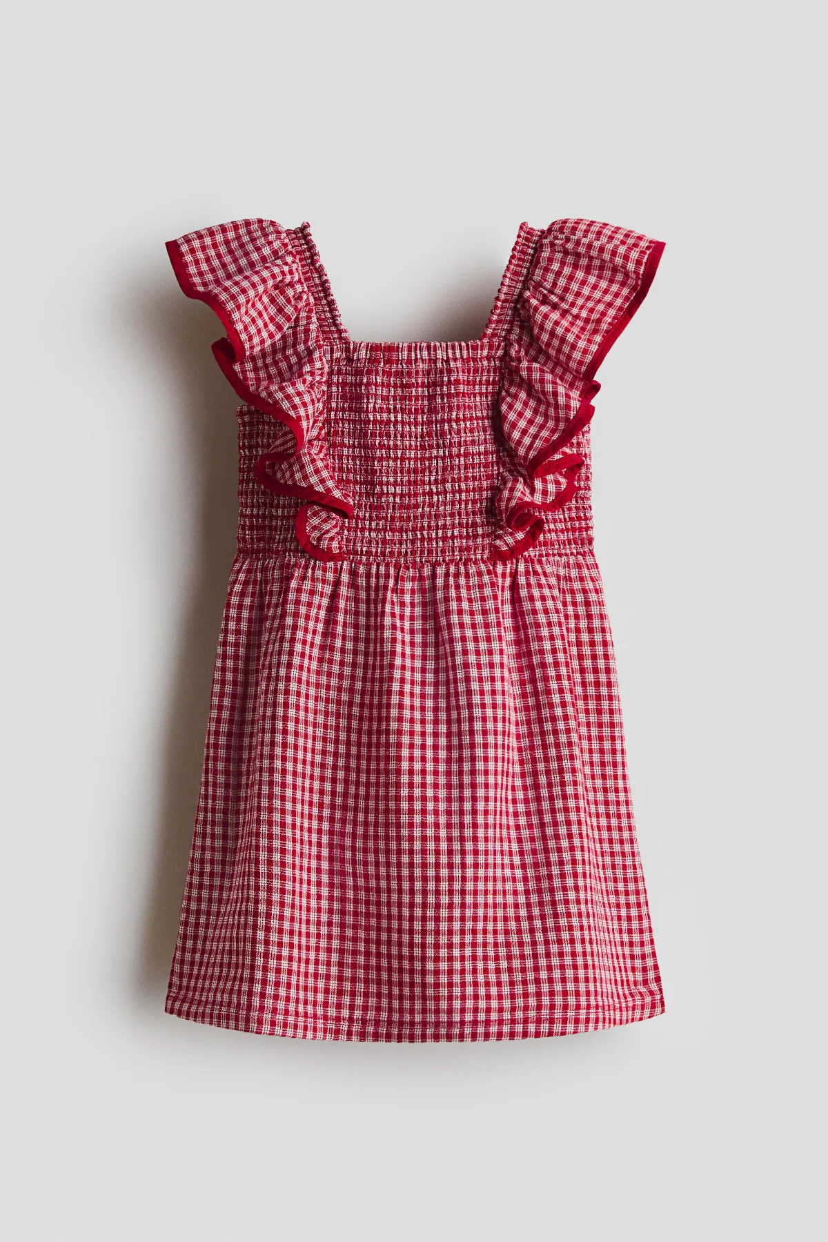 Smocked Flounce-Trimmed Dress by H&M