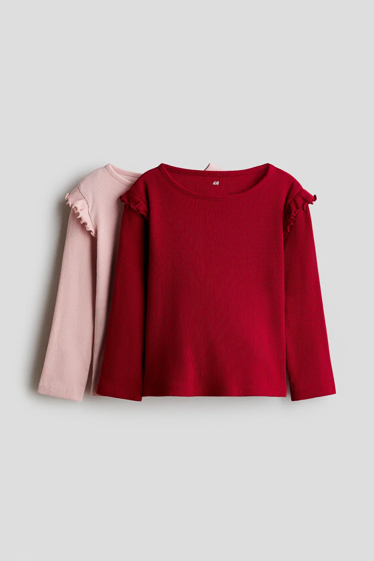 2-Pack Flounce-Trimmed Cotton Tops by H&M