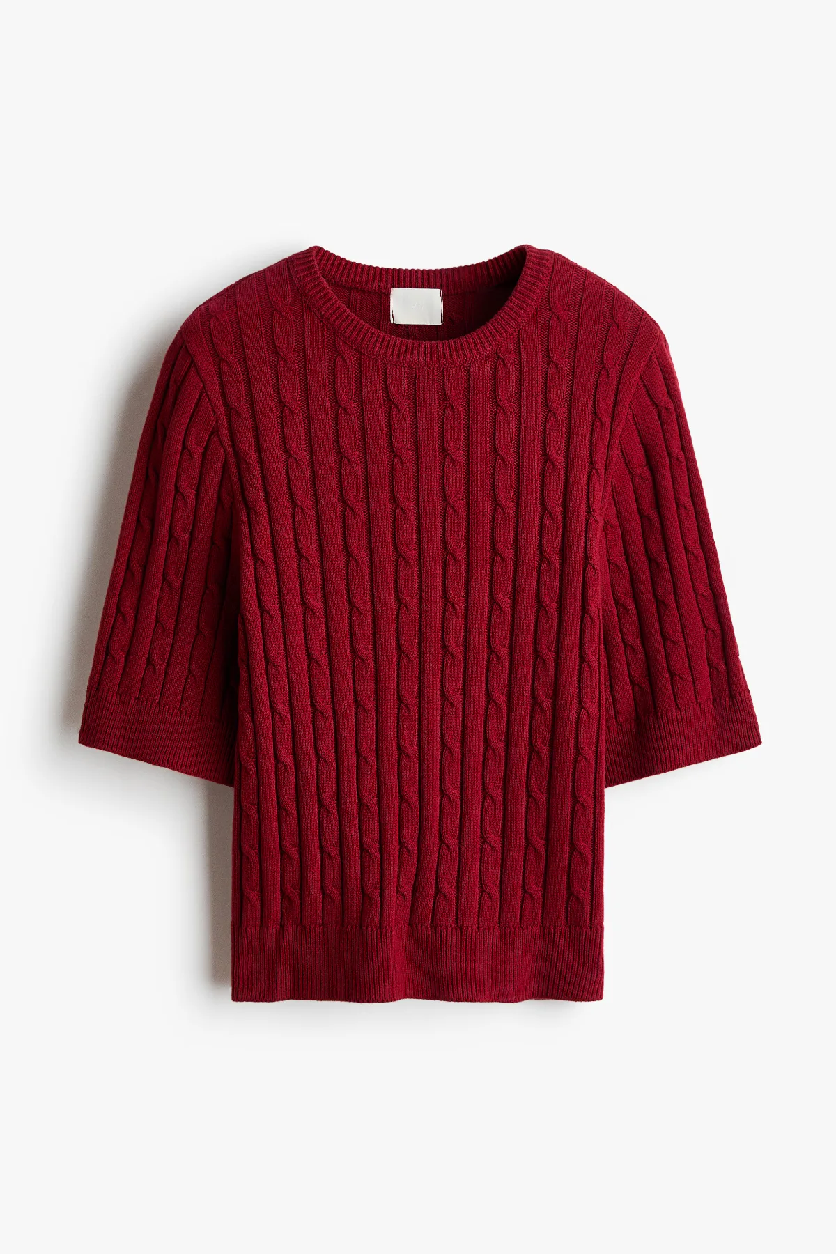 Short-Sleeved Cable-Knit Top by H&M