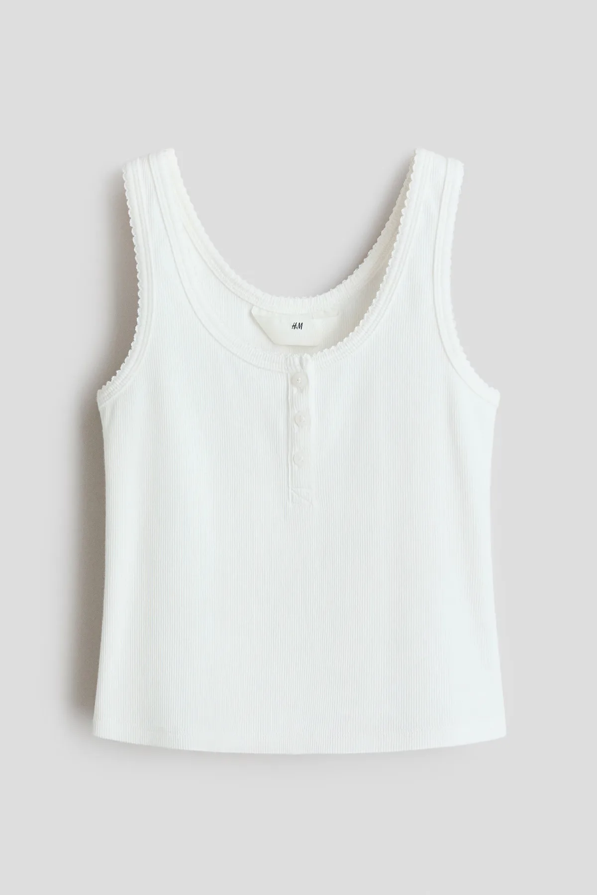 Ribbed Cotton Top by H&M