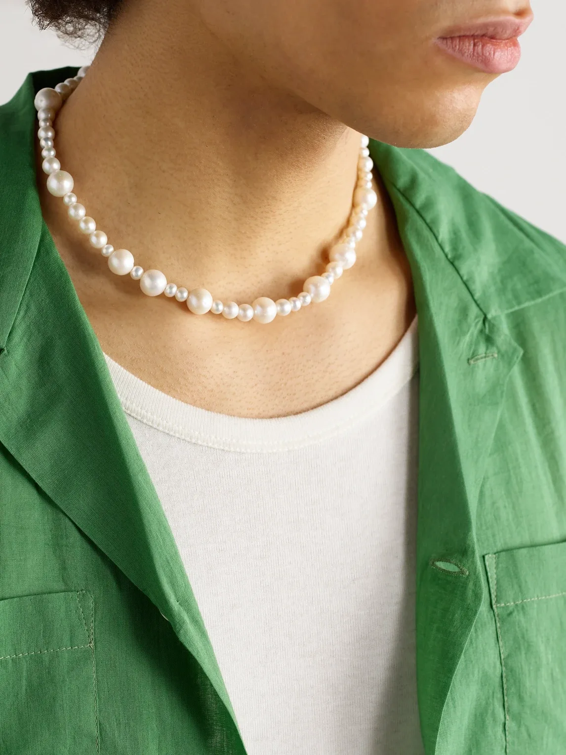 Perlina Sterling Silver and Pearl Necklace by Maor