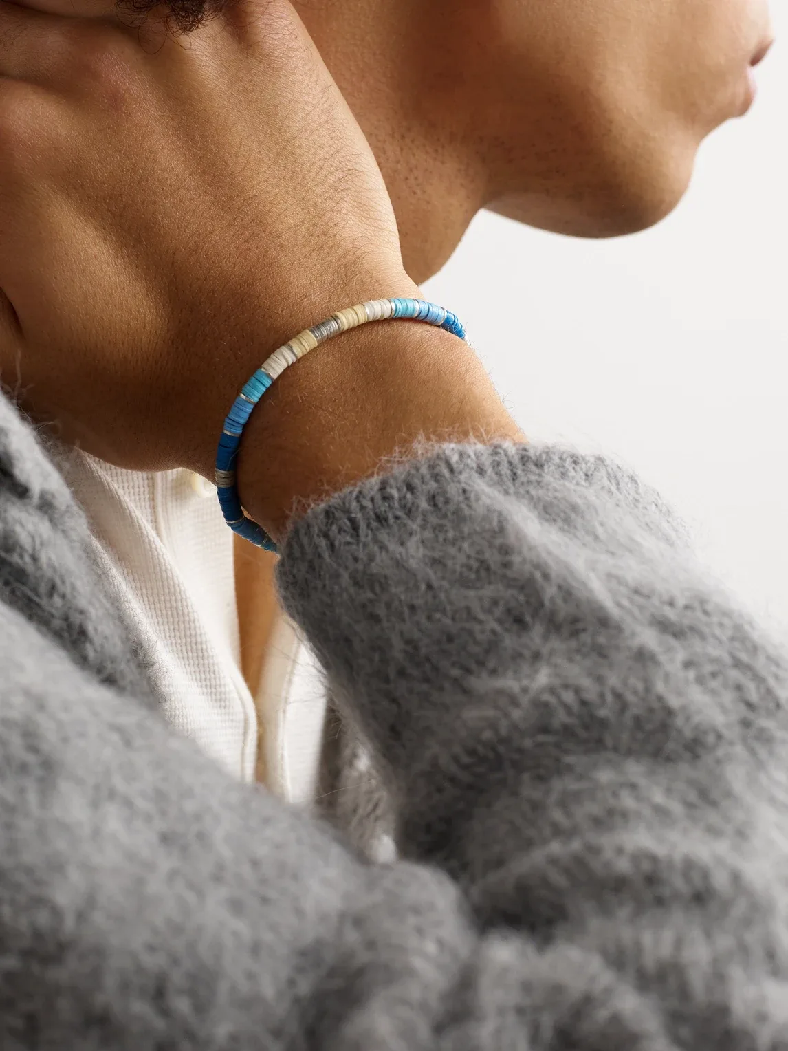 Rizon Sterling Silver, Vinyl and Cord Bracelet by Maor