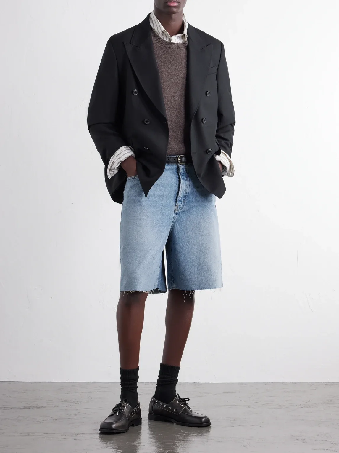 Frayed Denim Shorts by FRAME