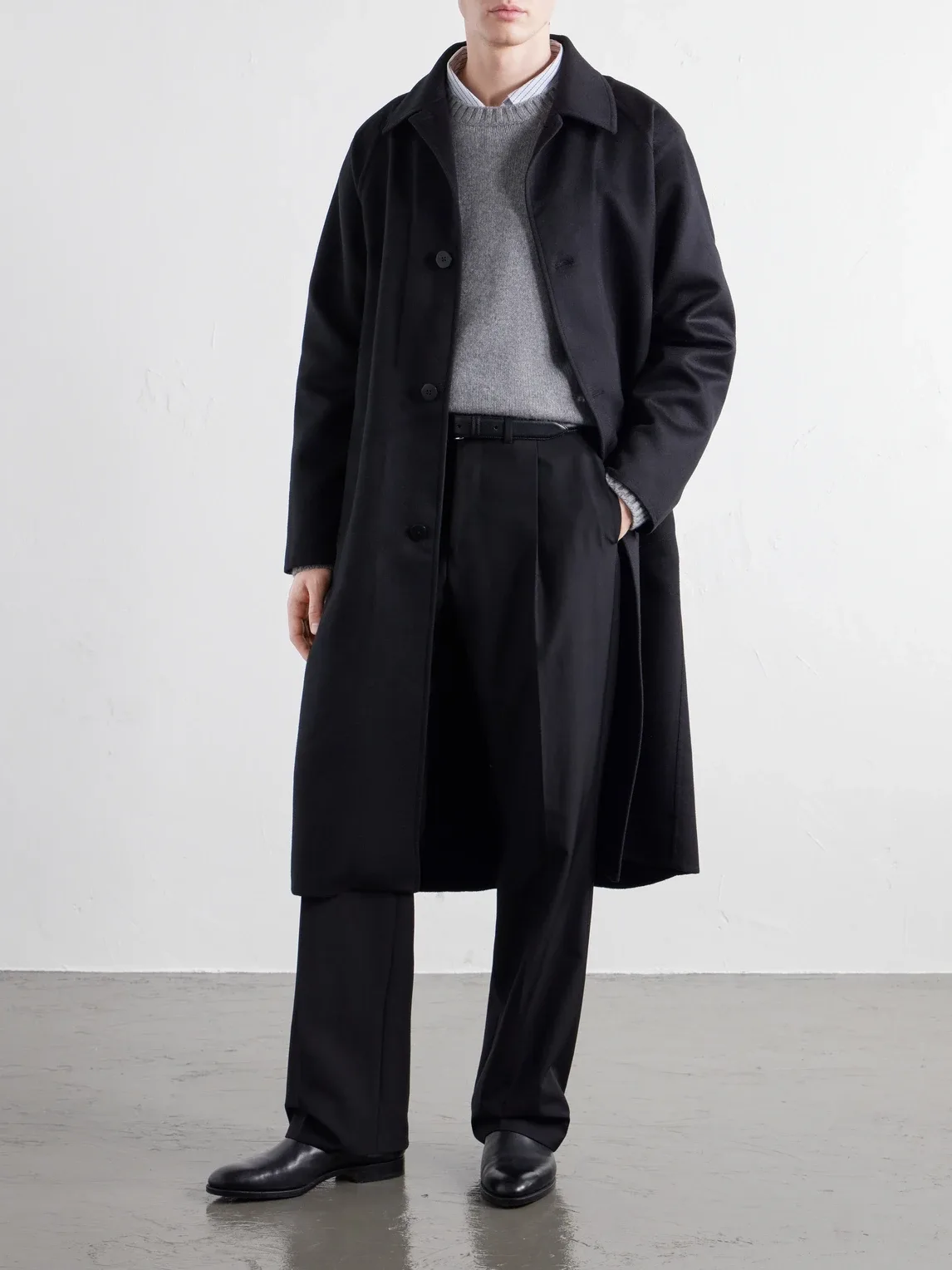 Brushed Wool-Twill Coat