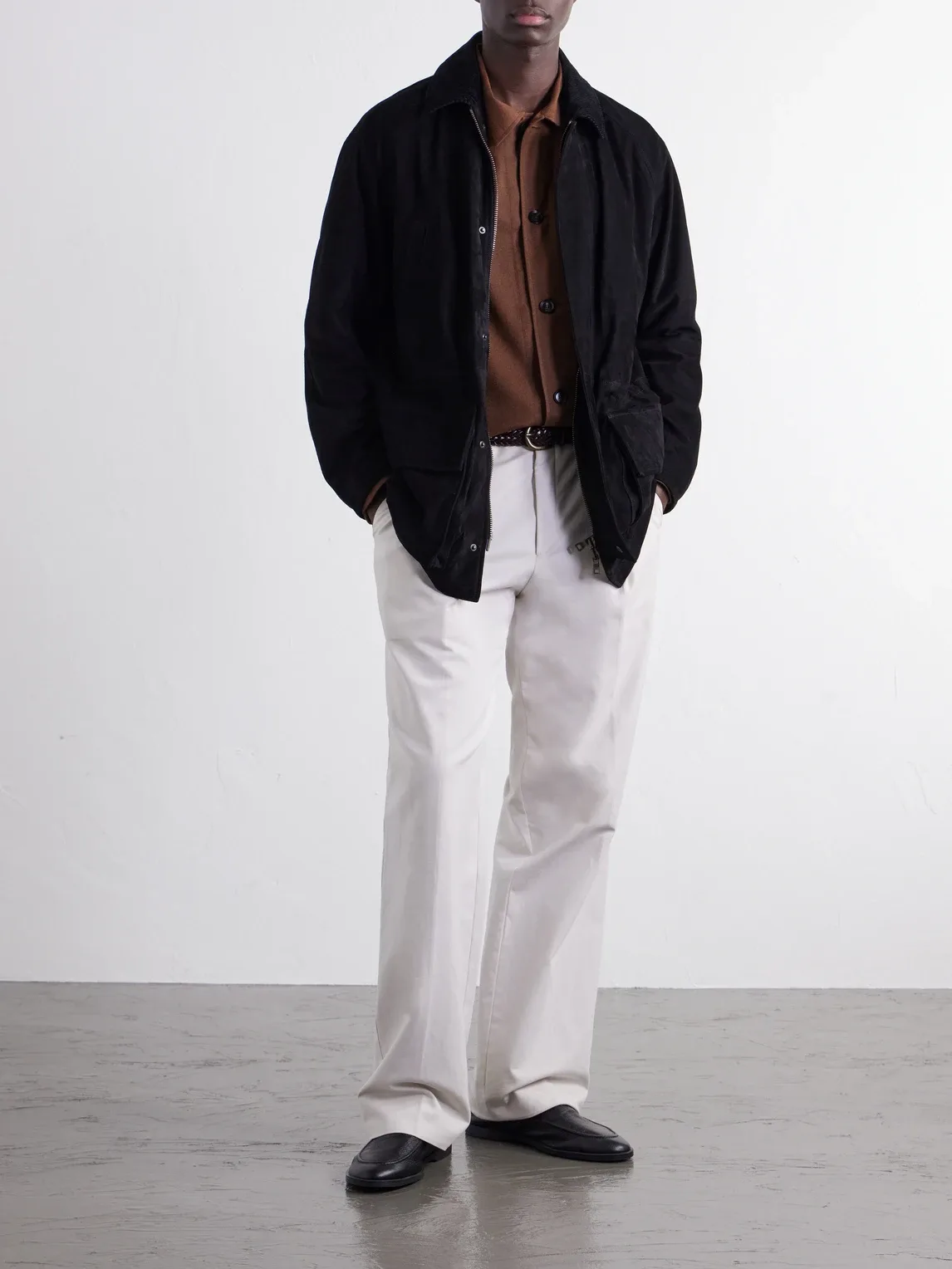 Panelled Corduroy-Trimmed Suede Jacket by J Mueser