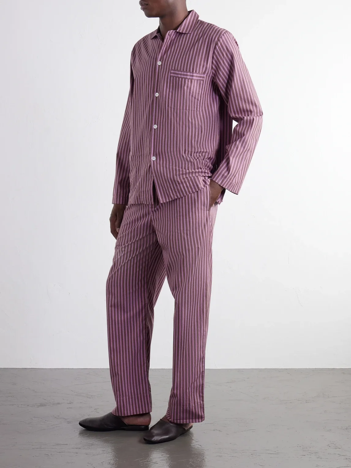 Striped Organic Cotton-Poplin Pyjama Shirt by Tekla