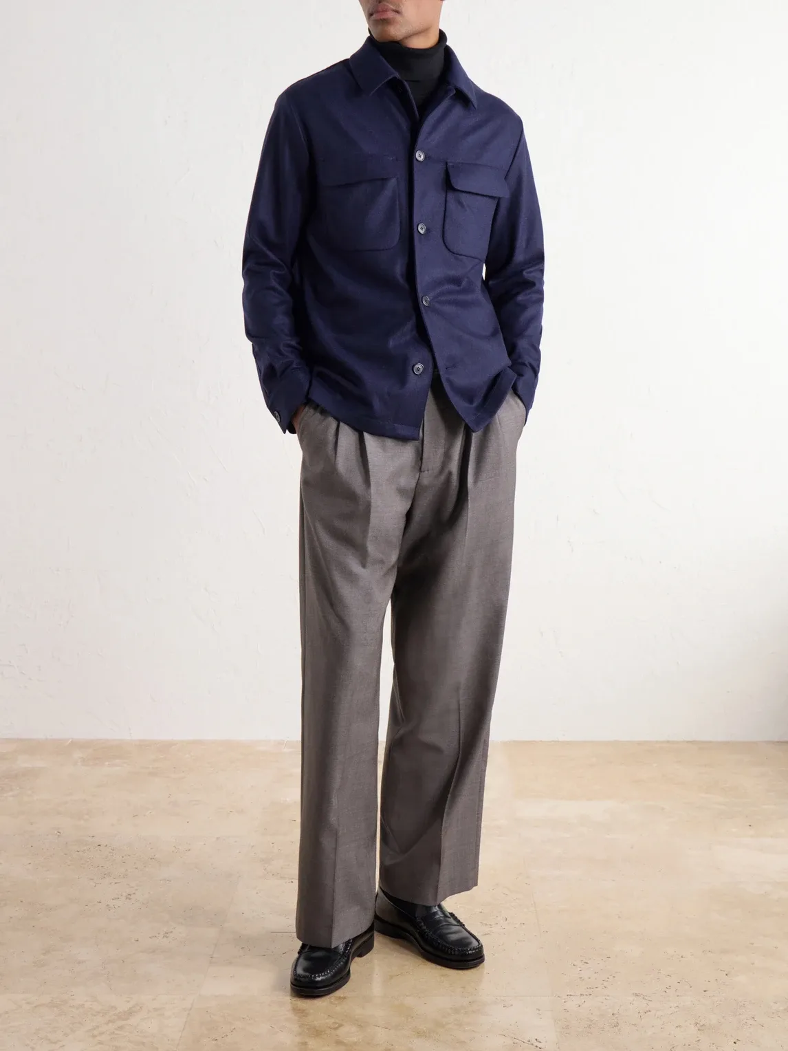 Incotex Cashmere-Felt Overshirt by Slowear
