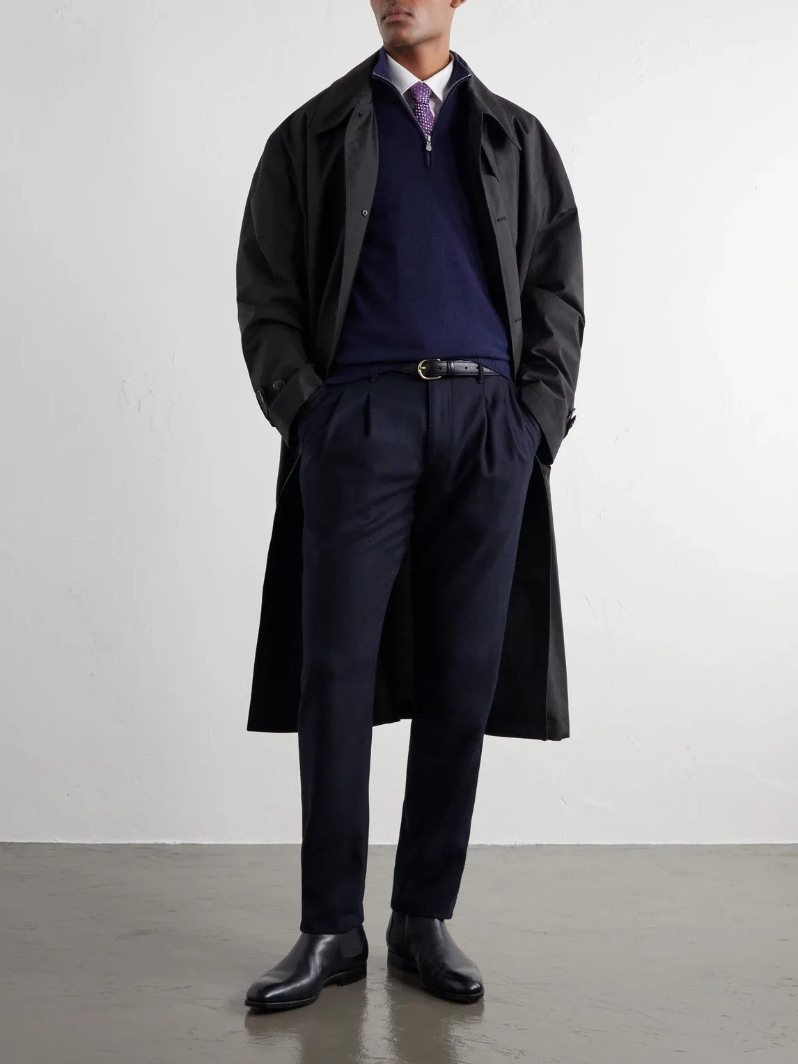 Incotex Pleated Tapered Wool-Blend Flannel Trousers by Slowear